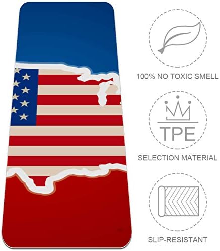 Siebzeh USA Amerikai Térkép Zászló Prémium Vastag Jóga Szőnyeg Környezetbarát Gumi Health&Fitness Csúszásmentes Alátét Minden