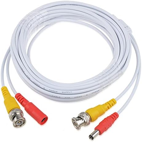 J-ZMQER 65ft Fehér Kiterjesztését Power/Videó Kábel Kompatibilis a Swann CCTV Kit SWDVK-425504C Kábel
