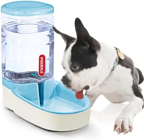 PHABULS Kutya Víz Adagoló 1 Literes Pet vízadagoló Automata Macska Etető Nagy Kapacitású Kis, illetve Közepes Méretű Háziállat（Kék Víz）