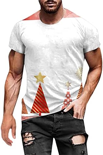 XXBR Férfi pólók Karácsonyi Mikulás Nyomtatás Katona Rövid Ujjú Felsők Vicces Karácsonyi Grafikus Fél Slim Fit Muscle Tees