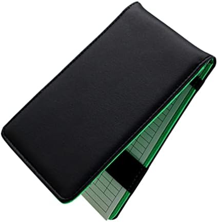 LIOOBO Fekete Notebook Fekete Notebook Bőr borítású Pontszám Kártyák Könyv Scorecard Pontszám Füzet Hordozható Pontszám Felvétel