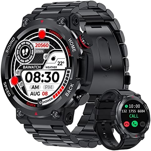Intelligens Karóra (Válasz/Telefonos),a Férfiak Katonai Smartwatch 1.39 hüvelykes HD kijelző Férfi Smartwatch a pulzusszám Aludni