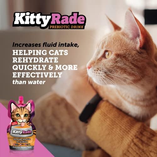 KittyRade – Finom, Egészséges Prebiotikus, Izotóniás Ital, Macskák, Elektrolitok | Megbízható Hidratálás Italt Macskák & Alacsony Kalóriatartalmú