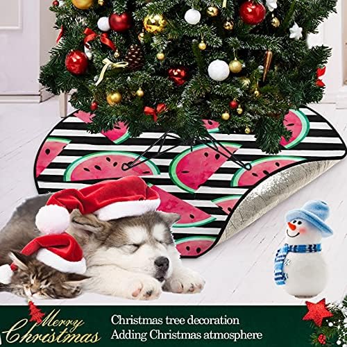 visesunny karácsonyfa Mat Görögdinnye Fekete Fehér Csíkos Fa áll Szőnyeg Padló Protector Nedvszívó Fa Állvány Tálca Szőnyeg