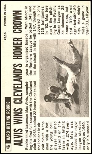 1964 Topps 46 Max Alvis Cleveland indians (Baseball Kártya) EX/MT Indiánok