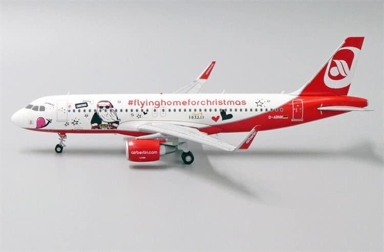 JC Wings AIR Berlin Airbus A320 (Repülj Haza Karácsonyra Istálló) D-ABNM állvánnyal Limited Edition 1/200 FRÖCCSÖNTÖTT Repülőgép