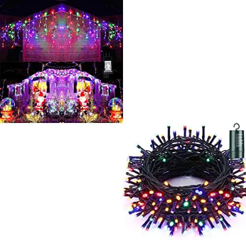 Toodour Jégcsap LED Világítás, LED 360 Karácsonyi Fények & 68.9 ft 200 LED Karácsonyi String Lámpák 8 Ragyogj Módok