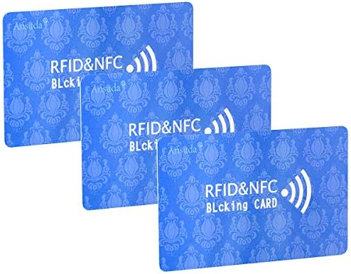 Ansuda RFID Kártya Blokkolja, 3Pcs Védelem Egész Pénztárca, Táska Pajzs, Érintés nélküli NFC Bank Betéti bankkártya Protector Blokkoló (világoskék)