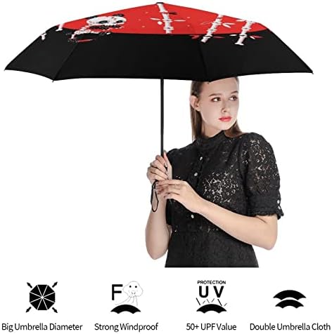 Zombi Pandák Utazási Esernyő Tartós Szélálló Összecsukható Esernyő Eső Hordozható Esernyő Auto nyit-zár