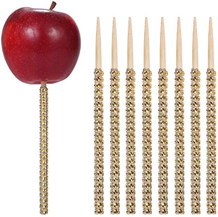 24ct Strasszos Bling Bambusz Candy Apple Botok 6 hüvelyk a Cake pop Csokis, Karamellás Alma Nyárs Svédasztalos Fél Javára Édesség Készítése