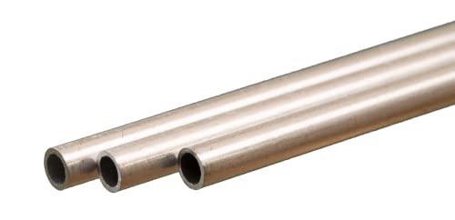 K&S 9803 Kerek Alumínium Cső, 4mm OD x 0.45 mm Fal x 300 mm Hosszú, 3 Db, Made in USA