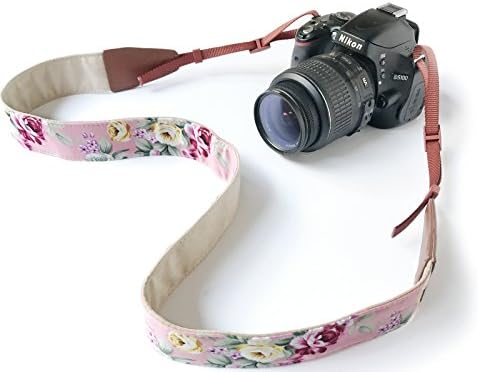 Alled Fényképezőgép Csuklószíj Nyak, Állítható Évjárat Virágos Rózsaszín Fényképezőgép Pántok biztonsági Öv a Nők/Férfiak,Fényképezőgép