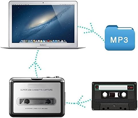 USB-s Kazetta to MP3 Converter Elfog FlatFin Super Audio USB Hordozható Kazetta, hogy PC-n MP3 Váltó Átalakító Fejhallgató