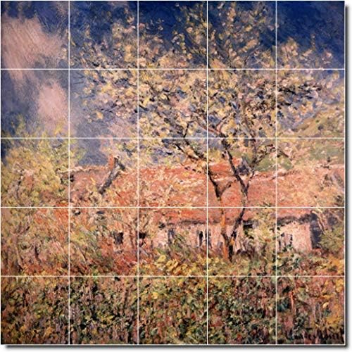 Kerámia Freskó-Claude Monet Kertje Csempével Csempe Freskó 13. 30W x 30H (25) 6x6 Csempe