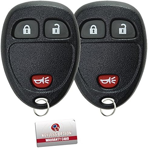 KeylessOption Kulcsnélküli Bejegyzés Távirányító Autós kulcstartó Csere 15913420 (Csomag 2)