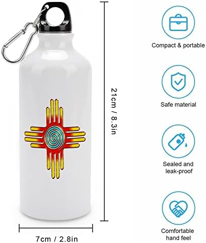 Zia Nap - Zia Pueblo - Új-Mexikóban Alumínium palackot a Karabiner Újrafelhasználható Sport Üveg Bögre a Kerékpár Camping 600ml