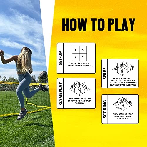 CROSSNET Négy Négyzetméter Foci Játék - Szabadtéri Sport Játékok Felnőttek számára, illetve Családi Foci Tenisz Háló a Kertben &
