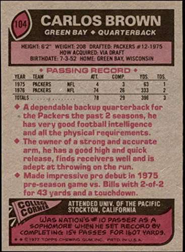 1977 Topps 104 Carlos Barna Green Bay Packers (Foci Kártya) NM/MT Packers-Csendes-óceán