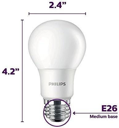 Philips 461798 LED Nem Szabályozható 19 Homályos Villanykörte: 800 Lumen, 2700-Kelvin, 8.5-Watt (60 Wattos Egyenértékű), E26