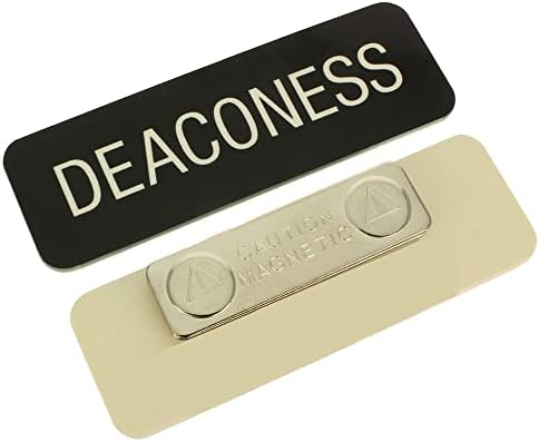 Deaconess 1 x 3 Inch Mágneses Neve Jelvény, Fekete (2 Csomag)